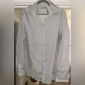 MICHAEL Michael Kors Men's Navy and White Dress Shirt
